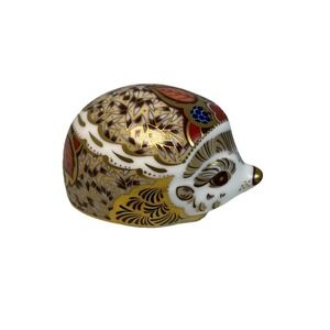 Royal Crown Derby Orchard Hedgehog Imari Paperweight Gold Stopper
